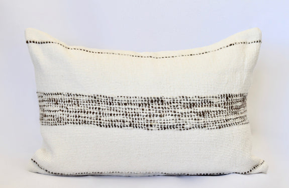 ZUMA HANDWOVEN LUMBAR PILLOW - IVORY