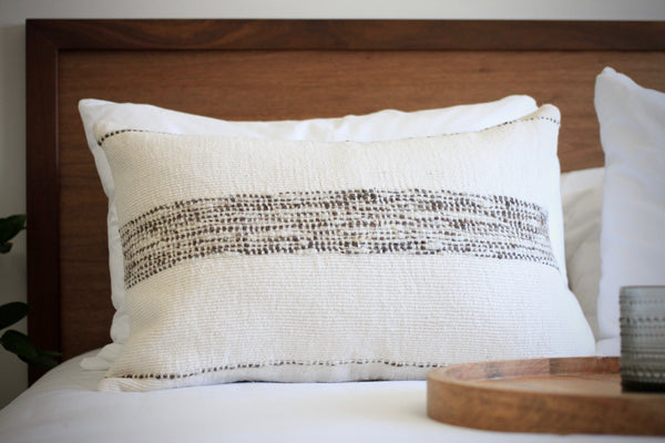 ZUMA HANDWOVEN LUMBAR PILLOW - IVORY